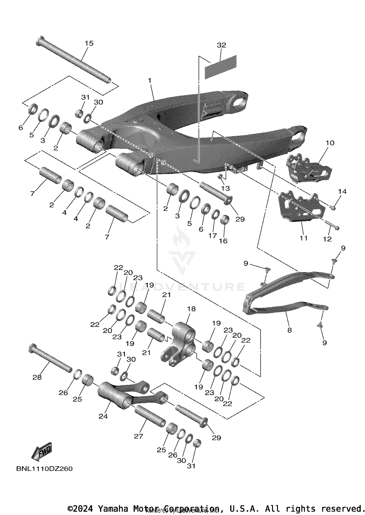 REAR BRAKE CALIPER